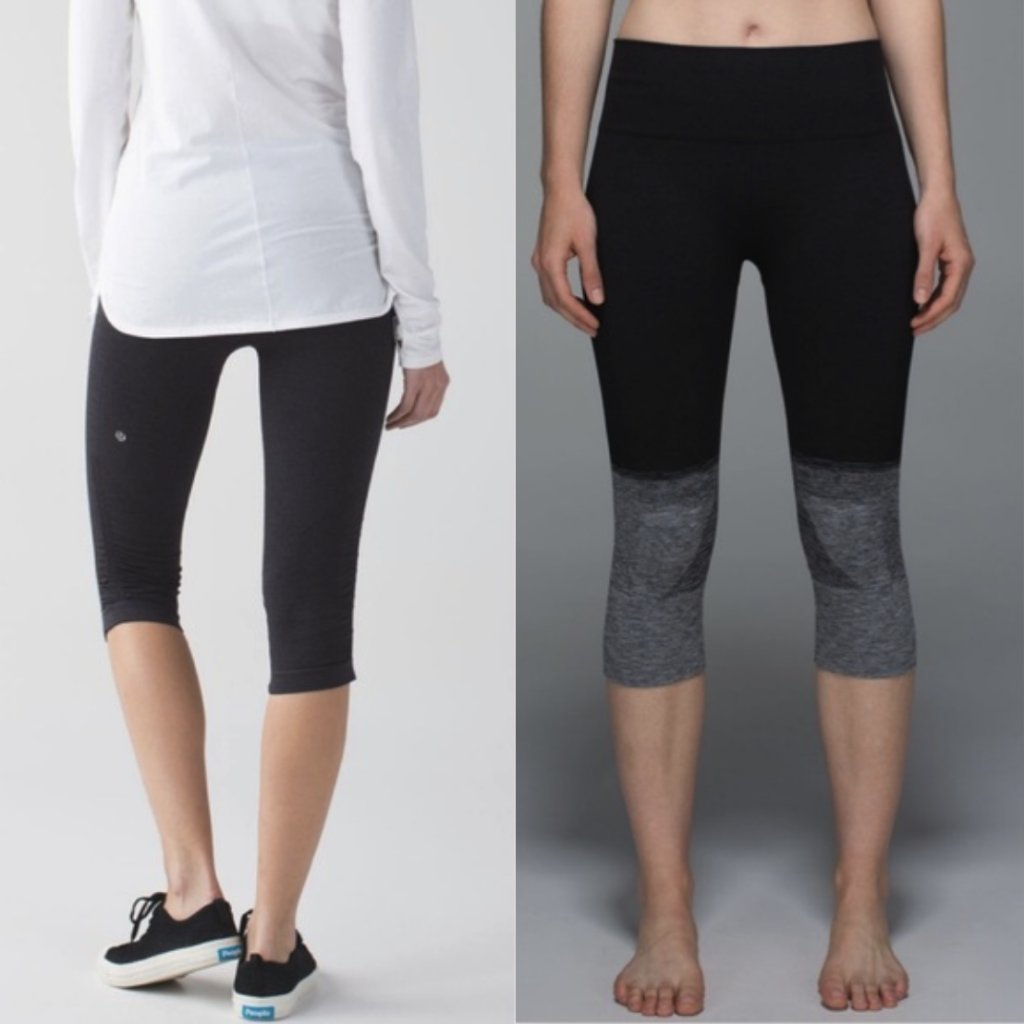 Lululemon Seamlessly Street Crop & In The Flow Crop Ii Leggings Bundle 4